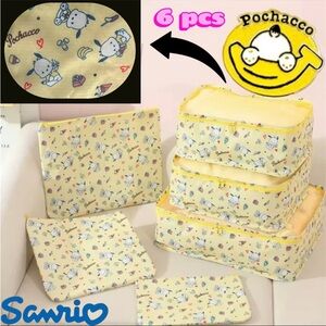 6pcs Sanrio Water-resistant Travel Cube Storage Bags  Underwear Shoes - POCHACCO